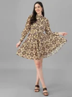 DRESSES FOR WOMEN WESTERN WEAR LEAF GREEN COLOR DRESS