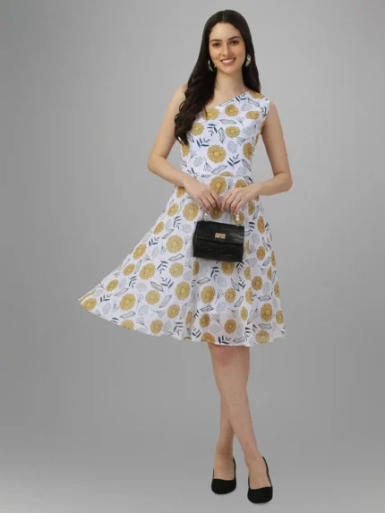 White Sunflowers Dress
